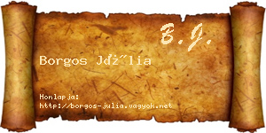 Borgos Júlia névjegykártya